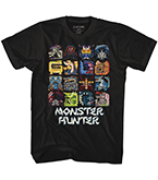 Monster Hunter Symbols Black Adult T-Shirt Large