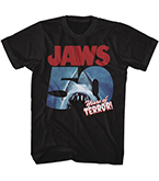 Jaws 50 Years Terror Black T-Shirt LT
