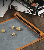 Roll Up Brown Leatherette Dice Mat