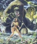 CAVEWOMAN WEREBEAR OF HELL PRINT (Net)