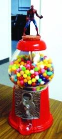 SPIDER MAN DESKTOP ANTIQUE GUMBALL MACHINE