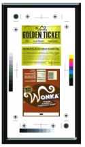 CHARLIE & THE CHOCOLATE FACTORY GOLDEN TICKET FRAMED REPLICA