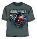 IRON MAN 2 THEE TRIANGLE CHARCOAL T/S LG