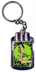 BETTIE PAGE GREEN LEOPARD KEYCHAIN