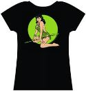 BETTIE PAGE GREEN LEOPARD WOMENS T/S LG