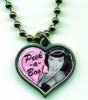 BETTIE PAGE PEEK A BOO HEART LUCKY CHARM