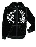 SCOTT PILGRIM BLK ZIP-UP HOODIE SM