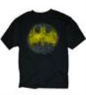 BATMAN DISTRESSED LOGO BLK T/S XL