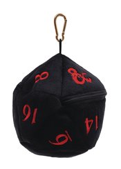 D20 PLUSH DICE BAG FOR D&D BLACK & RED