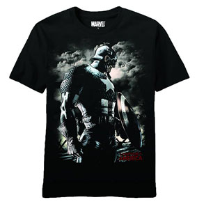 CAPTAIN AMERICA 1ST WORLD WAR BLK T/S