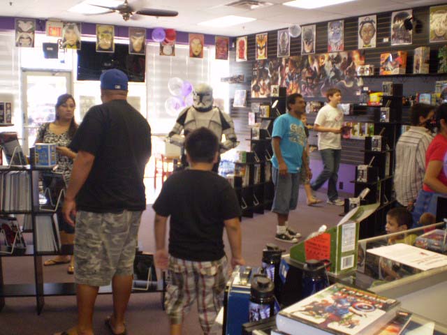 501st Stormtrooper Browses with Visitors