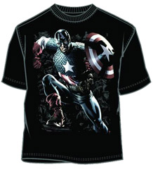 CAPTAIN AMERICA NORMANDY INVASION BLK PX T-SHIRT